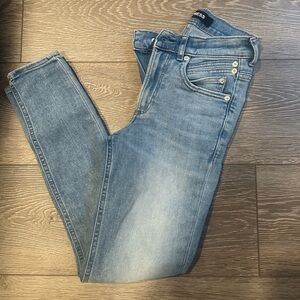 Express Light Blue Denim High Rise Ankle Legging